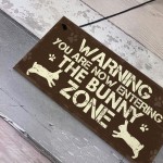 Bunny Zone Rabbit Lover Gift Ideas Door Hutch Funny Pet Sign