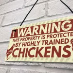 Novelty Chicken Warning Sign Pet Bird Hen Gifts Chicken Coop