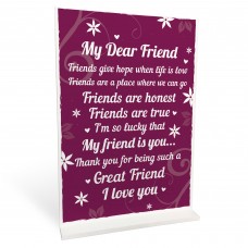 THANK YOU Gifts For Best Friend Standing Plaques Friendship Sign