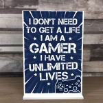 Funny Gaming Gamer Standing Plaque Birthday Gift For Boys Son