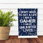 Funny Gaming Gamer Standing Plaque Birthday Gift For Boys Son