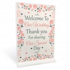 Welcome To Our Wedding Sign And Plaque Standing Table Plaque