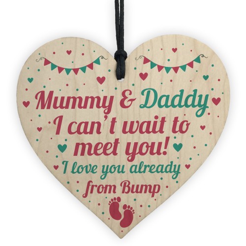 From Bump Gift Mummy To Be Gifts Daddy To Be Gifts Wood Heart 