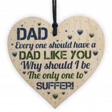 Hilarious FUNNY Dad Gift Ideas Wooden Heart Birthday Dad Gifts