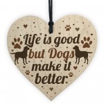 Dog Sign Funny Wooden Heart Dog Lover Gift Dog Sign For Home