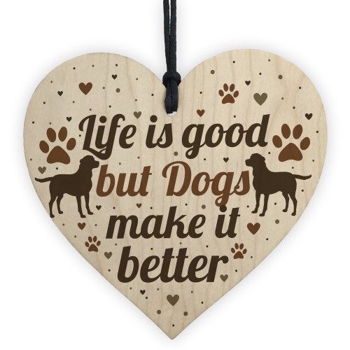 Dog Sign Funny Wooden Heart Dog Lover Gift Dog Sign For Home