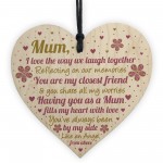 Mum Gifts From Daughter Wood Heart Mum Gifts From Son Birthday