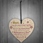 Mum Gifts From Daughter Wood Heart Mum Gifts From Son Birthday