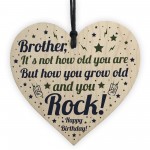 BROTHER Birthday Card Gift Wood Heart Funny Brother Gift For Men