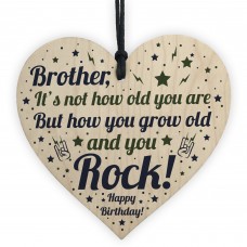 BROTHER Birthday Card Gift Wood Heart Funny Brother Gift For Men