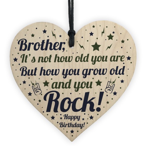 BROTHER Birthday Card Gift Wood Heart Funny Brother Gift For Men