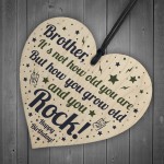 BROTHER Birthday Card Gift Wood Heart Funny Brother Gift For Men
