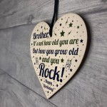 BROTHER Birthday Card Gift Wood Heart Funny Brother Gift For Men