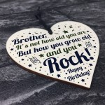 BROTHER Birthday Card Gift Wood Heart Funny Brother Gift For Men