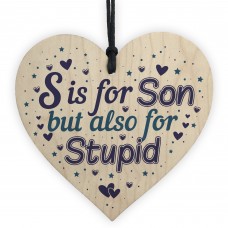 Novelty Gift For Son Wooden Heart Hilarious Funny Birthday Gift 
