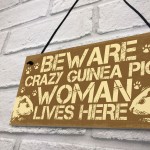 BEWARE Guinea Pig Sign Novelty Animal Pet Gifts Cage House Sign 