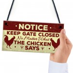 Chicken Gifts Hanging Warning Sign For Gate Garden Chicken Coop 