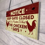 Chicken Gifts Hanging Warning Sign For Gate Garden Chicken Coop 