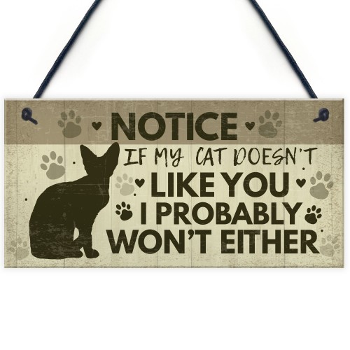 FUNNY Cat Sign For Home Hanging Plaque Funny Pet Sign For Cat 