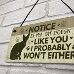 FUNNY Cat Sign For Home Hanging Plaque Funny Pet Sign For Cat 