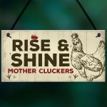 Novelty Chicken Rooster Sign Funny Chicken Coop Hen House Plaque