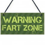 WARNING FART ZONE Funny Man Cave Sign Gaming Gift For Men Him