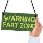 WARNING FART ZONE Funny Man Cave Sign Gaming Gift For Men Him