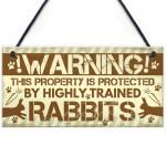 Beware Of The Rabbit Sign Bunny Rabbit Door Sign Hanging Plaques