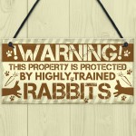 Beware Of The Rabbit Sign Bunny Rabbit Door Sign Hanging Plaques