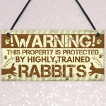 Beware Of The Rabbit Sign Bunny Rabbit Door Sign Hanging Plaques