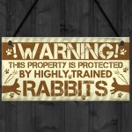 Beware Of The Rabbit Sign Bunny Rabbit Door Sign Hanging Plaques