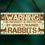 Beware Of The Rabbit Sign Bunny Rabbit Door Sign Hanging Plaques