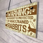 Beware Of The Rabbit Sign Bunny Rabbit Door Sign Hanging Plaques