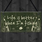 Funny Fishing Fisherman Sign Garden Shed Man Cave Plaque Gift