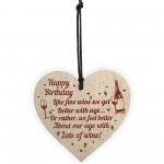 Funny 40th 50th 60th Birthday Card Gift For Men Women Wood Heart