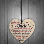 Auntie And Uncle Plaque Wooden Heart Quirky Gifts For Uncle Aunt