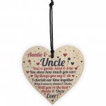 Auntie And Uncle Plaque Wooden Heart Quirky Gifts For Uncle Aunt