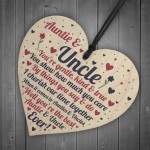 Auntie And Uncle Plaque Wooden Heart Quirky Gifts For Uncle Aunt