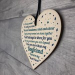 Boyfriend Relationship Gifts Wooden Heart Keepsake Gift For Him