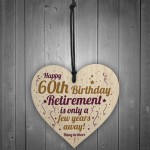 Funny 60th Birthday Card Wooden Heart 60th Birthday Gift For Men