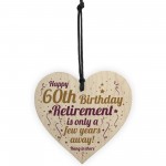 Funny 60th Birthday Card Wooden Heart 60th Birthday Gift For Men