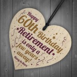 Funny 60th Birthday Card Wooden Heart 60th Birthday Gift For Men