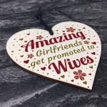 Handmade Wooden Heart Engagement Relationship Anniversary Gift