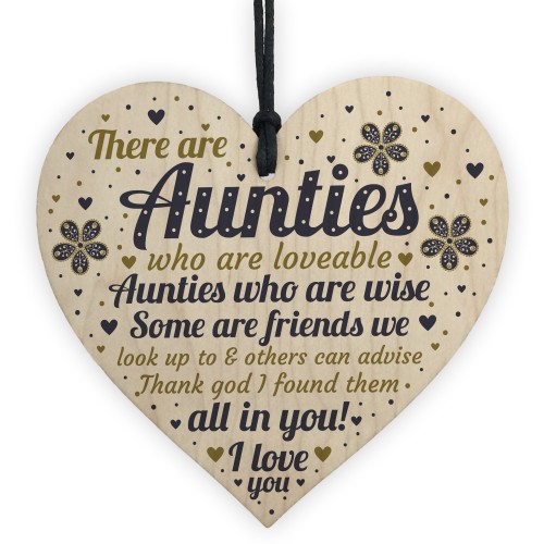 Auntie Gift Wooden Heart Auntie Decoration THANK YOU Gift Auntie