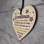 Grandma Gifts Wooden Heart Grandma Decoration THANK YOU Gifts