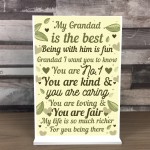 THANK YOU GIFT For Grandad Standing Plaque Birthday Gifts