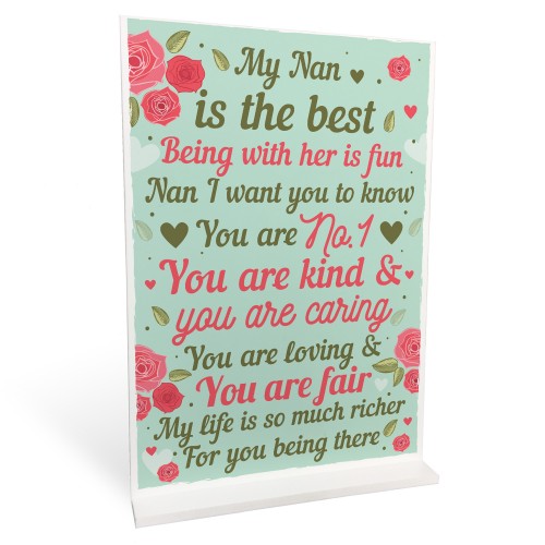THANK YOU GIFT For Nan Standing Plaque Birthday MOTHERS DAY