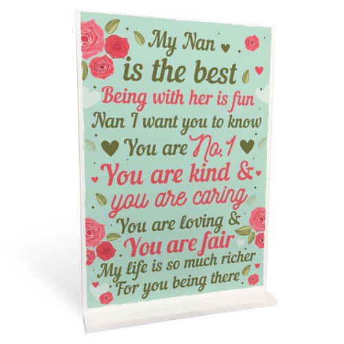 THANK YOU GIFT For Nan Standing Plaque Birthday MOTHERS DAY