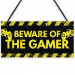 Beware Gaming Warning Sign Gifts Gaming Bedroom Accessories Gift