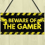 Beware Gaming Warning Sign Gifts Gaming Bedroom Accessories Gift